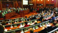 Members of parliament vote proposals of the law on the transformation of the Kosovo Security Force into the army during a session at Kosovo's parliament in Pristina, Kosovo on December 14, 2018. (Erkin Keçi/Anadolu Agency)