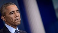 (FILES) In this file photo taken on January 18, 2017 US President Barack Obama pauses during his final press conference at the White House in Washington, DC. AFP / Brendan Smialowski
 