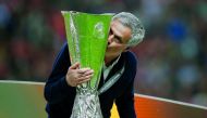 Jose Mourinho celebrates winning the Europa League, Friends Arena, Solna, Stockholm, Sweden, (24-5-17 file Photo )  Reuters / Andrew Couldridge