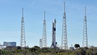File photo of the SpaceX Falcon 9 rocket, scheduled to launch a U.S. Air Force navigation satellite, sits on Launch Complex 40 after the launch was postponed after an abort procedure was triggered by the onboard flight computer, at Cape Canaveral, Florida
