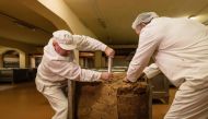 Workers prepare traditional gingerbread cakes in the Kopernik Confectionery Factory in Torun, Poland, on December 19, 2018. All pics: AFP / Wojtek Radwanski 