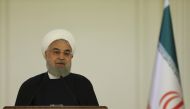 President of Iran, Hassan Rouhani delivers a speech during Turkey-Iran Business Forum at Cankaya Palace in Ankara, Turkey on December 20, 2018. ( Erçin Top - Anadolu Agency )