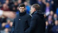 Celtic manager Brendan Rodgers and Rangers manager Steven Gerrard during the match Action Images via Reuters/Jason Cairnduff