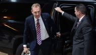 Acting US Secretary of Defense Patrick Shanahan, arrives for his first day in his new job at the Pentagon in Washington, DC, January 2, 2019.  AFP / SAUL LOEB