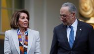 House Democratic leader Nancy Pelosi (D-CA) and Senate Democratic leader Chuck Schumer (D-NY) depart following a border security briefing with U.S. President Donald Trump and congressional leadership at the White House in Washington, U.S., January 2, 2019