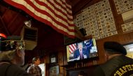 Members of American Legion Post 416 watch President Donald Trump speak on January 8, 2019 in Encinitas, California. The president spoke in his first prime-time address from the Oval Office in an effort to build support for $5.7 billion in funding for a bo