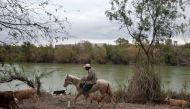 A man herds cows on the outskirts of the Mexican city of Reynosa, in Tamaulipas State, along the Rio Bravo river (or Rio Grande) across from the US city of Hidalgo, in Texas, on January 9, 2019. AFP / Julio Cesar Aguilar 