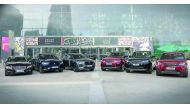 Alfardan Premier Motors’ Jaguar and Land Rover fleet seen showcased at the event.