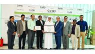 Galfar Al Misnad’s Executive Director and team receive the GSAS award from GORD Founding Chairman, Dr Yousef Al Horr.
