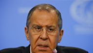 Russian Foreign Minister Sergey Lavrov speaks during the annual press conference at the Russia Foreign Ministry Conference Hall in Moscow, Russia on January 16, 2019. Sefa Karacan - Anadolu 