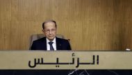 Lebanese President Michel Aoun hosts a regional economic summit in the Lebanese capital Beirut, on Januray 20, 2019. / AFP / JOSEPH EID