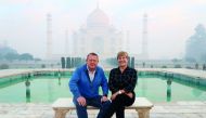 Denmark's Prime Minister Lars Lokke Rasmussen (L) and his wife S?lrun visit the Taj Mahal in Agra on January 20, 2019. AFP 