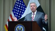US Senator Lindsey Graham holds a media conference at the US embassy in Islamabad on January 20, 2019. AFP / Aamir Qureshi