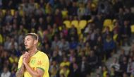 (FILES) This file photo taken on August 25, 2018 shows Nantes' Argentinian forward Emiliano Sala at La Beaujoire stadium in Nantes, western France, on August 25, 2018. AFP / SEBASTIEN SALOM GOMIS