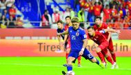 Japan's midfielder Ritsu Doan (C) shoots to score a penalty during the 2019 AFC Asian Cup quarter-final football match between Vietnam and Japan at the Al-Maktoum Stadium in Dubai on January 23, 2019. AFP / Giuseppe Cacace