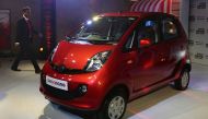  In this file photo taken on May 19, 2015 Tata Nano's new GenX car is seen on display during its launch in Mumbai.  / AFP / Punit PARANJPE 