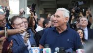 Roger Stone, a longtime adviser to US President Donald Trump, speaks to the media outside court January 25, 2019 in Fort Lauderdale, Florida. AFP / Joshua Prezant