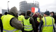 Protesters take part in a demonstration of the 