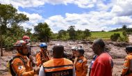 Rescue workers are seen at the scene after a tailings dam collapsed at an iron ore mine in Brumadinho, state of Minas Gerias, in southeastern Brazil, on January 26, 2019. (Lucas Bois - Anadolu Agency)