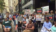 The lack of elevators makes it difficult for people in wheelchairs to use New York's subway system, and disability-rights activists have staged frequent protests over the issue. Photo courtesy: Center for Independence of the Disabled, New York or CIDNY @C