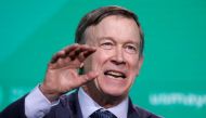 Former Gov. John Hickenlooper (D-CO) speaks at the United States Conference of Mayors winter meeting in Washington, U.S., January 24, 2019. REUTERS/Yuri Gripas