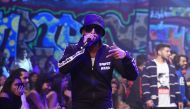Indian Bollywood actor Ranveer Singh showcases a creation of the 