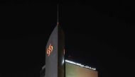 A night view of Commercial Bank headquarters.