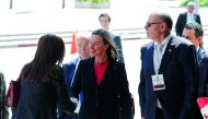 Federica Mogherini, High Representative of the Union for Foreign Affairs and Security Policy arrives to Executive tower in Montevideo as European and Latin American leaders gathered in Uruguay to discuss 