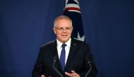 Australia's Prime Minister Scott Morrison briefs media about the flooding situation in Queensland during a press conference in Sydney on February 8, 2019. AFP / Saeed KHAN