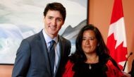 Jody Wilson-Raybould poses for a photo with Justin Trudeau during cabinet shuffle, in Ottawa, Ontario, Canada, January 14, 2019. Reuters/Patrick Doyle