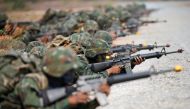 Soldiers take part in the Amphibious Assault Demonstration during the Cobra Gold multilateral military exercise on Hat Yao Beach, Sattahip District, Chonburi Province, Thailand, February 16, 2019. REUTERS/Soe Zeya Tun