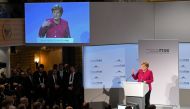 German Chancellor Angela Merkel speaks during Munich Security Conference in Munich, Germany February 16, 2019. REUTERS/Andreas Gebert
 