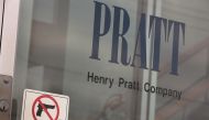 A sign on the front door of the Henry Pratt Company office shows that guns are not allowed in the building on February 16, 2019 in Aurora, Illinois. Scott Olson/Getty Images/AFP