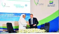 H E Saad bin Sherida Al Kaabi, Minister of State for Energy Affairs, QP’s Vice-Chairman, and President & CEO; and Lorenzo Simonelli, Chairman and CEO of BHGE, during the MoU signing ceremony.
