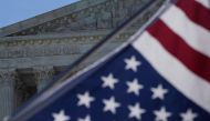 A flag is seen outside the US Supreme Court in Washington, June 25, 2018. Reuters/Toya Sarno Jordan