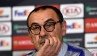 Chelsea manager Maurizio Sarri during the press conference Action Images via Reuters/Tony O'Brien