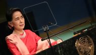 Aung San Suu Kyi addresses the 71st United Nations General Assembly in Manhattan, September 21, 2016. Reuters/Carlo Allegri
