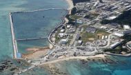 The relocation site for U.S. Marine Corps Air Station Futenma where land reclamation work continues is seen in the Henoko coastal district in Nago, Okinawa Prefecture, Japan, in this photo taken by Kyodo February 23, 2019. Picture taken February 23, 2019.