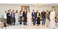 A visiting delegation of Balkan states posing for a photo with Dr Khaled Klefeekh Al Hajri.