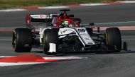 Alfa Romeo's Italian driver Antonio Giovinazzi takes part in the tests for the new Formula One Grand Prix season at the Circuit de Catalunya in Montmelo in the outskirts of Barcelona on February 26, 2019. / AFP / LLUIS GENE