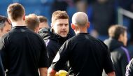 FILE PHOTO: Tottenham manager Mauricio Pochettino remonstrates with referee Mike Dean after the match Action Images via Reuters/Carl Recine