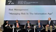 From left, Dana Al Abdulla, Compliance and Data Protection (A) Director, Q-CERT, Ministry of Transport and Communication; Hatem Elsafty, Partner, Governance Risk Internal Control, Mazars Ahmed Tawfik and Co; Darshan Mehta, Managing Director, Protiviti – M
