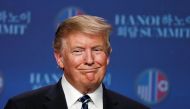 U.S. President Donald Trump attends a news conference after his summit with North Korean leader Kim Jong Un, at the JW Marriott Hotel in Hanoi, Vietnam February 28, 2019. REUTERS/Jorge Silva