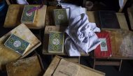 Qurans and books belong to Rohingya students at religious school run by a Rohingya NGO, Majlis Ulama Rohingya in Selangor, Malaysia on February 19, 2019. (Adli Ghazali/Anadolu Agency)