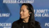 File photo of Meng Wanzhou, Executive Board Director of the Chinese technology giant Huawei, attending a session of the VTB Capital Investment Forum 