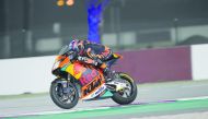 South African rider Brad Binder in action during the pre-season test for Moto 2 at Losail International Circuit on Friday. 
