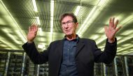 CERN computer scientist Francois Fluckiger gestures during a interview with AFP at the European Organisation for Nuclear Research on January 29, 2019, in Meyrin, near Geneva. AFP / Fabrice COFFRINI