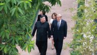 North Korea's leader Kim Jong Un walks with U.S. President Donald Trump during the second North Korea-U.S. summit in Hanoi, Vietnam, in this photo released on March 1, 2019 by North Korea's Korean Central News Agency (KCNA). KCNA via REUTERS 