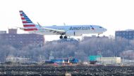 An American Airlines Boeing 737 Max 8, on a flight from Miami to New York City, comes in for landing at LaGuardia Airport in New York, U.S., March 12, 2019. REUTERS/Shannon Stapleton 