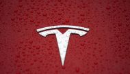 FILE PHOTO: A Tesla logo is seen at a groundbreaking ceremony of Tesla Shanghai Gigafactory in Shanghai, China January 7, 2019. REUTERS/Aly Song